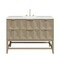 James Martin Vanities 48'' Single Vanity, Pebble Oak w/ 3 CM White Zeus Quartz Top D100-V48-PBO-3WZ - alternate 1